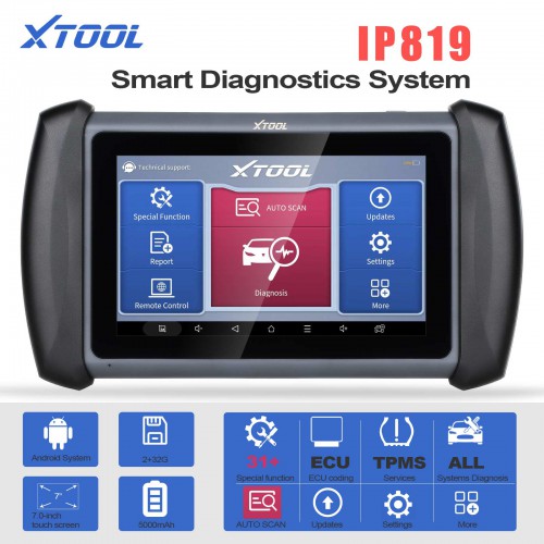 XTOOL InPlus IP819 Automotive Diagnostic Scanner ECU Coding Active Test OBD2 Full Systems Diagnoses With 31+ Service Functions