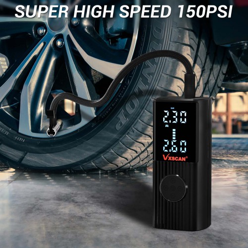VXSCAN 180 PSI Tire Inflator Air Compressor Air Pump for Car Bike Motorcycle Ball 22 Cylinders 6000mAh Battery