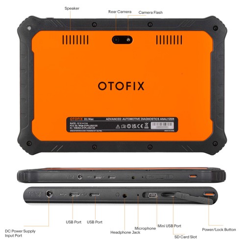 OTOFIX D1 MAX Professional Bi-directional Diagnostic Tool Supports FCA CAN FD DoIP ECU Coding  40+ Service Replace Maxisys MS906 Pro