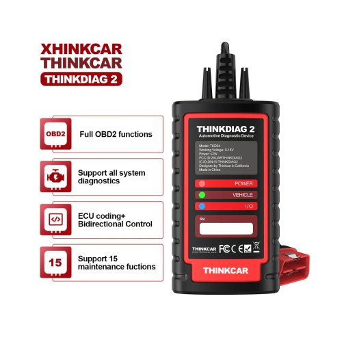 ThinkDiag 2 ALL Software Full System Diagnostic tool Supports CAN-FD Auto-VIN ,ECU Coding,Hidden Function Flashing And 16 Reset OBD2 Scanner