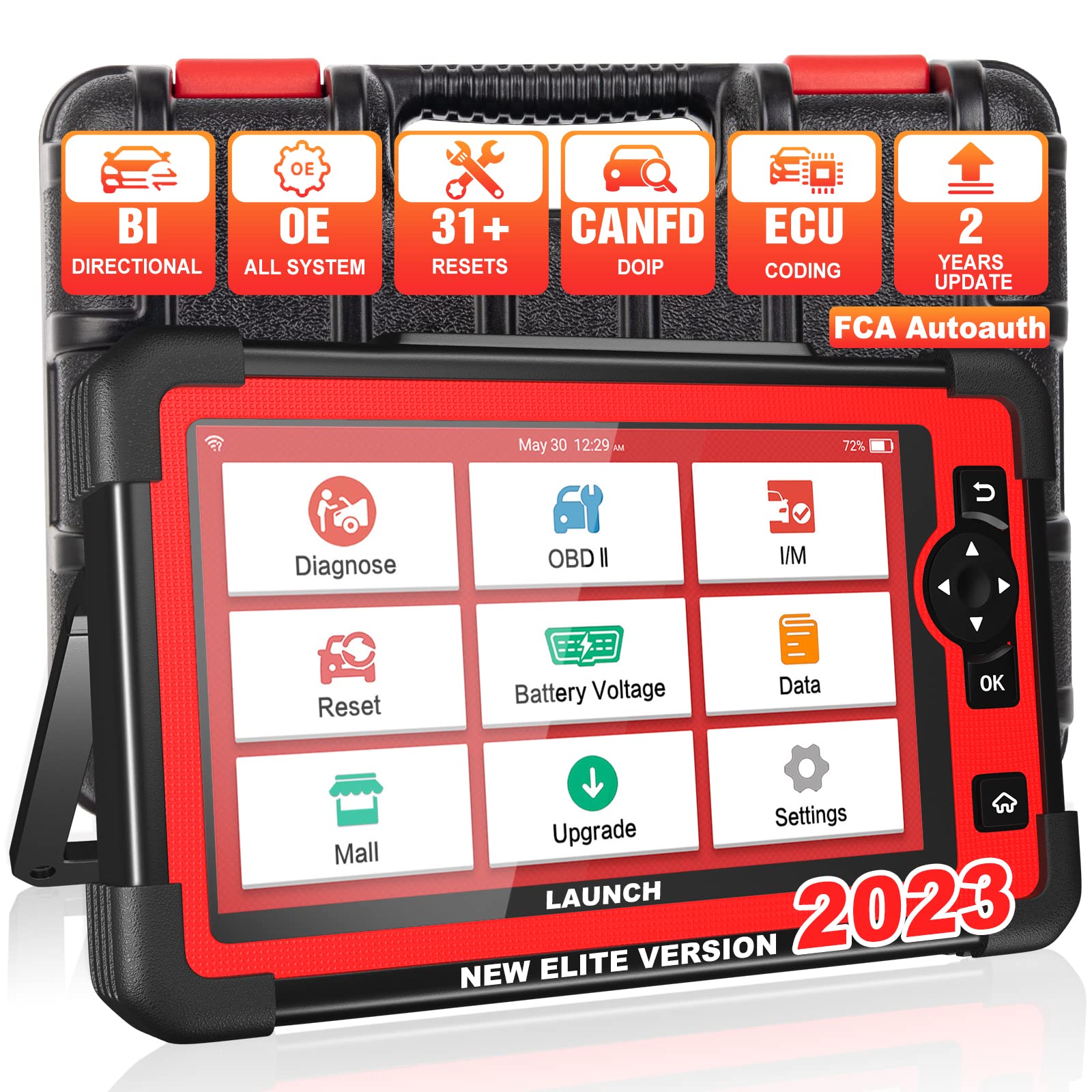 Launch X431 PRO Elite OBD2 Scanner Bidirectional Scan Tool with CANFD DOIP,  ECU Coding,Full System,32+ Resets,Key Program,VAG Guide Global Version